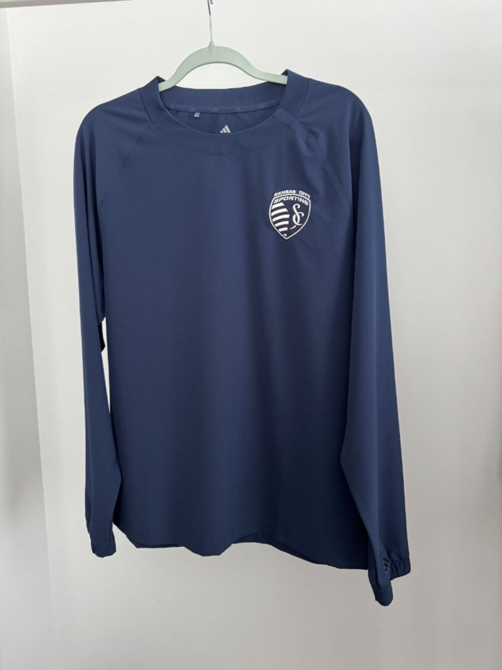 Adidas Sporting KC Windbreaker Men's Medium Navy MLS Pullover Jacket